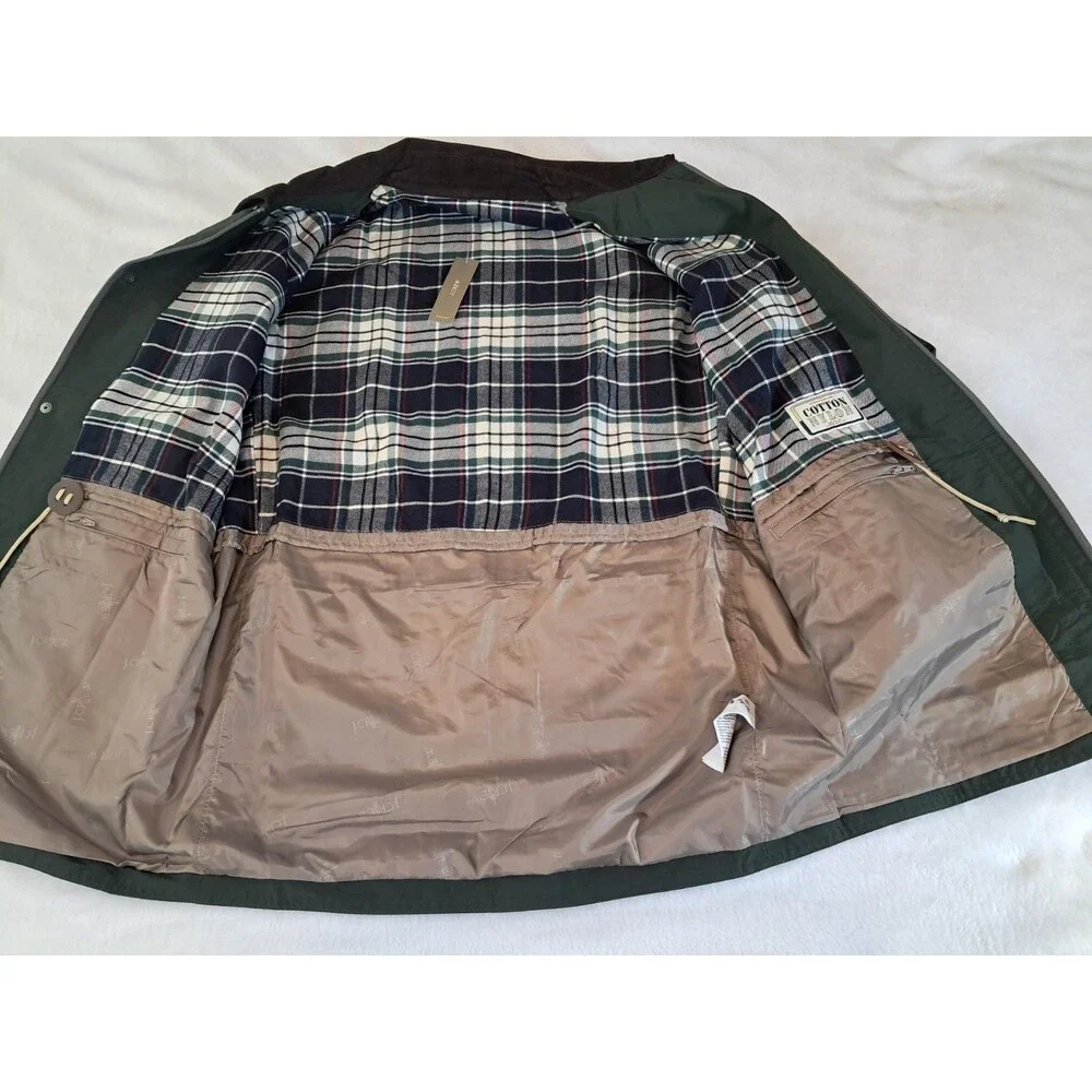 J.Crew 60/40 Barn Jacket Cotton Blend Dark Green Lightweight CK979 Size S NWT